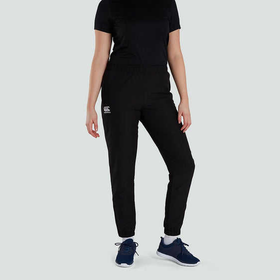 Canterbury Womens Club Plain Taper Leg Cuffed Pants - Black [Siz:16]