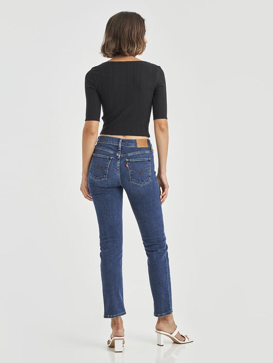 Levi Womens 314 Shaping Straight Jeans - Blue Wave Dark [Siz:30x30]