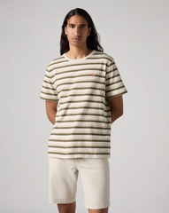 Levi's Mens Original Housemark T-Shirt - Banff Stripe Porridge [Siz:S]