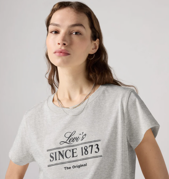 Levi's Women's Graphic Boxy T-Shirt - Starstruck Heather Grey [Siz:XS]