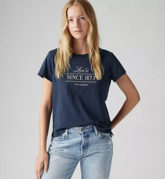 Levi's Graphic Boxy Tee - Navy Blazer Blue [Siz:XS]