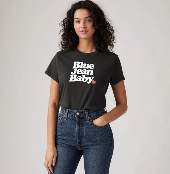Levi's Womens Classic Graphic T-Shirt - Blue Jean Baby [Siz:S]