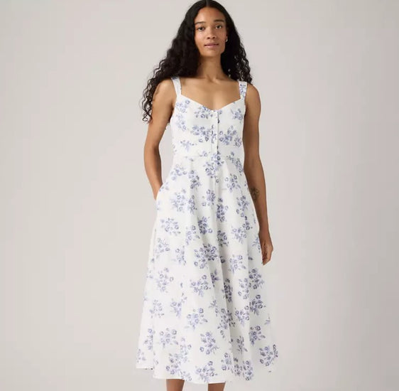 Levi Womens Ravina Midi Dress - Blue [Siz:XS]