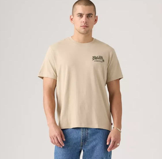 Levi Mens Relaxed Fit Short Sleeve Graphic T-Shirt - Tan [Siz:S]