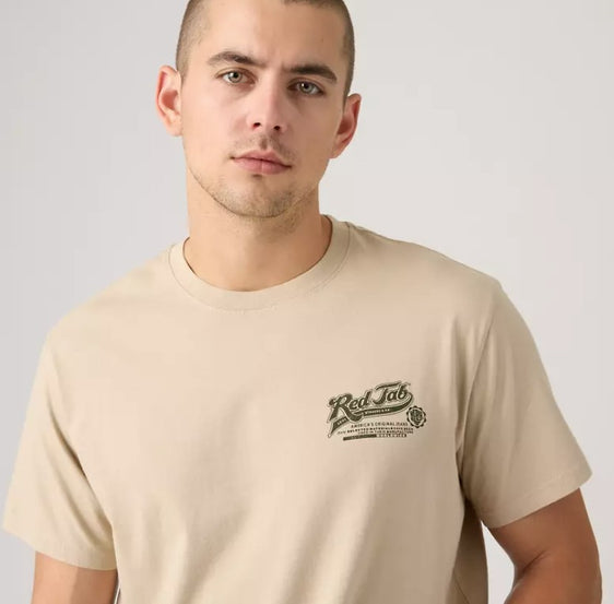 Levi Mens Relaxed Fit Short Sleeve Graphic T-Shirt - Tan [Siz:S]
