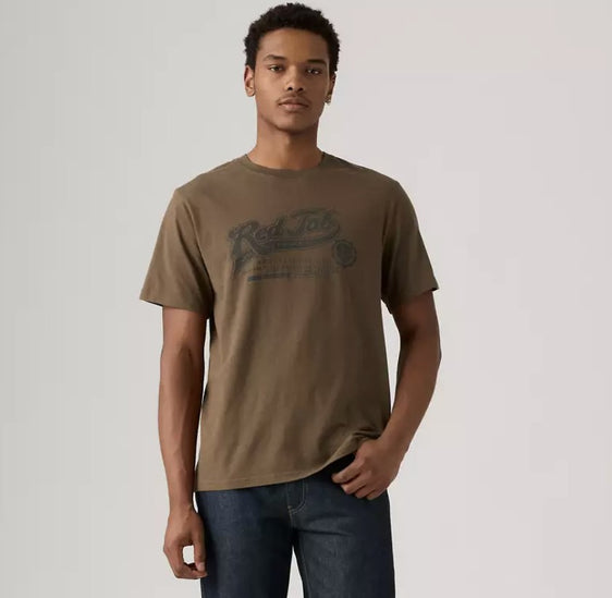 Levi Mens Relaxed Fit Short-Sleeve Graphic T-Shirt - Brown [Siz:S]