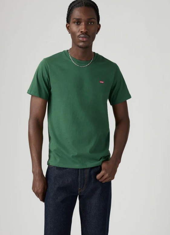 Levis Mens Original Housemark T-Shirt - Dark Green Jersey [Siz:S]