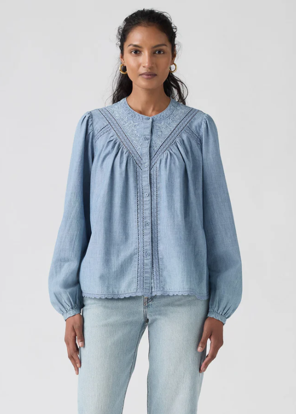 Levis Womens Cleo L/S Blouse - Faded Tide [Siz:XS]