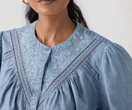 Levis Womens Cleo L/S Blouse - Faded Tide [Siz:XS]