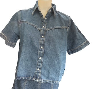 Levis Womens Logan S/S Deim Shirt - Tencel Tinted Times [Siz:XS]