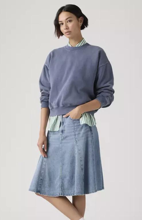 Levis Womens Godet Knee Length Skirt - Good Grades Tencel [Siz:26]