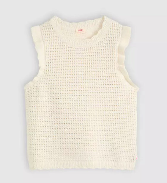 Levis Womens Lulu Flutter Sleeveless Sweater Tank - Egret [Siz:XS]