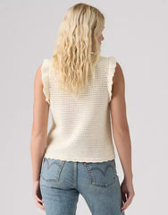 Levis Womens Lulu Flutter Sleeveless Sweater Tank - Egret [Siz:XS]