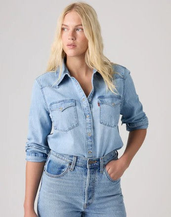Levis Womens Heritage Western Denim Shirt - Sunbleach [Siz:XS]