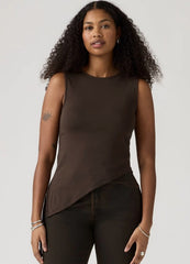 Levis Womens Alila Asymmetrical Sleveless Top - Java [Siz:M]