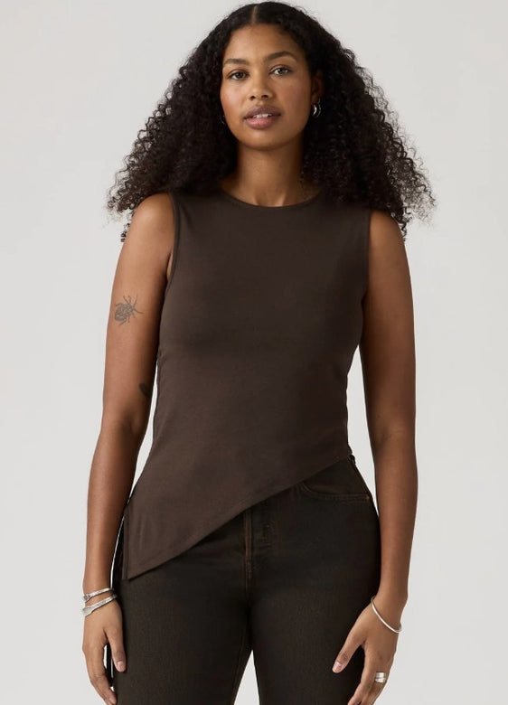Levis Womens Alila Asymmetrical Sleveless Top - Java [Siz:M]