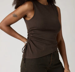 Levis Womens Alila Asymmetrical Sleveless Top - Java [Siz:M]