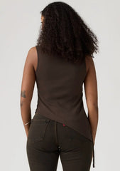 Levis Womens Alila Asymmetrical Sleveless Top - Java [Siz:M]