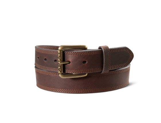 Ariat Mens Work Belt 1 1/2" Triple Stitch Brown [Siz:32]