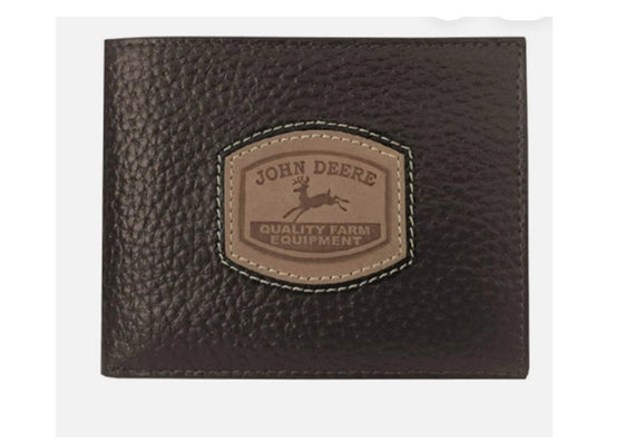 John Deere Mens Pebble Grain Bi fold - Brown 