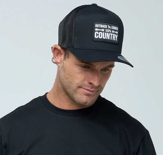 Outback Cobber 100% Country Trucker Cap [Col:Black]