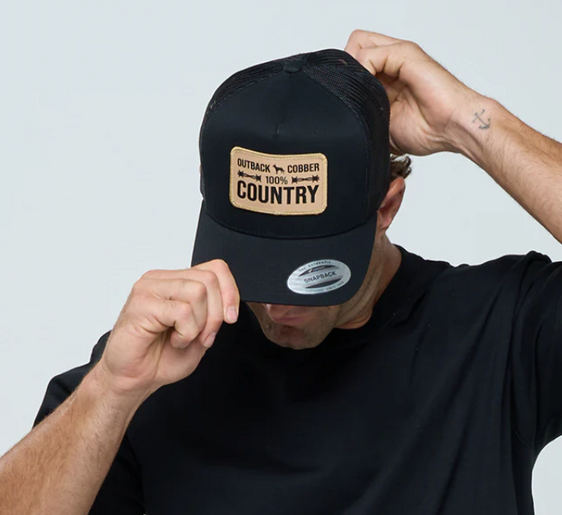 Outback Cobber 100% Country Trucker Cap [Col:Black]