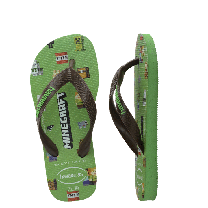 Havaianas Kids Top Minecraft Green Leaf Toddler [Siz:23/24]