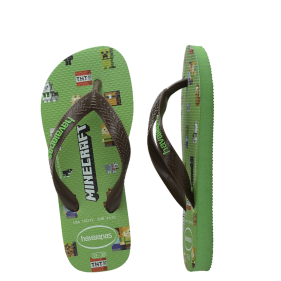 Havaianas Kids Top Minecraft Green Leaf Toddler [Siz:23/24]