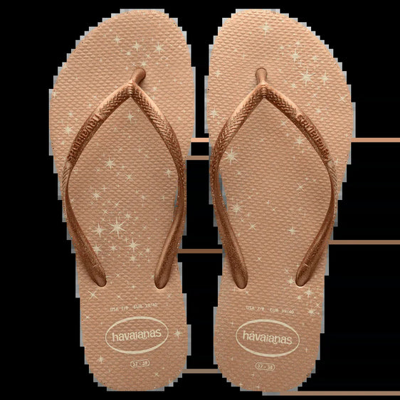 Havaianas Womens Slim Gloss - Rose/Golden Blush [Siz:37/38]