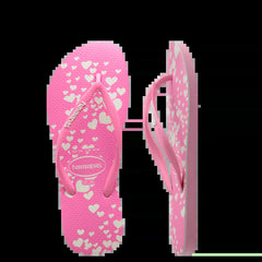 Havaianas Kids Slim Mini Hearts Thongs - Pink/White [Siz:23/24]