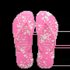 Havaianas Kids Slim Mini Hearts Thongs - Pink/White [Siz:25/26]