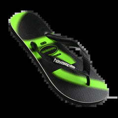 Havaianas Mens Top Graf Black/Green Thongs [Siz:41/42]