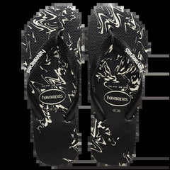 Havaianas Mens Marble Top Thongs - Black/White [Siz:41/42]