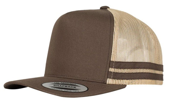6507 Stripe Trucker Cap [Col:Brown/Khaki]