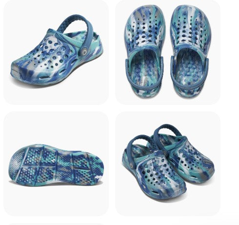 Joybees Kids Active Clog [Col:Marbled Rapids Blue Siz:4/5]