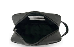 HD Leather Sheepskin Toiletry Bag - Black