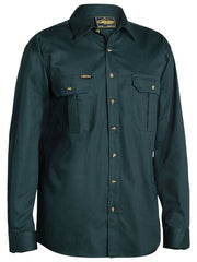 BISLEY OPEN L/S DRILL SHIRT bs6433 [Col:Navy Siz:M]