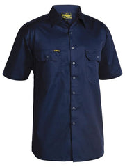 Bisley Mens Shirt Short Sleeve Cool Lite Weight Navy [Siz:S]