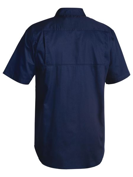 Bisley Mens Shirt Short Sleeve Cool Lite Weight Navy [Siz:M]