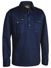 Bisley Closed Front Cotton Drill Shirt BSC6433 [Col:Navy Siz:4XL]