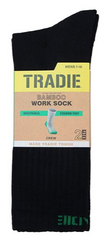 Tradie Mens Bamboo Work Sock 2Pack - Black [Siz:7-10]