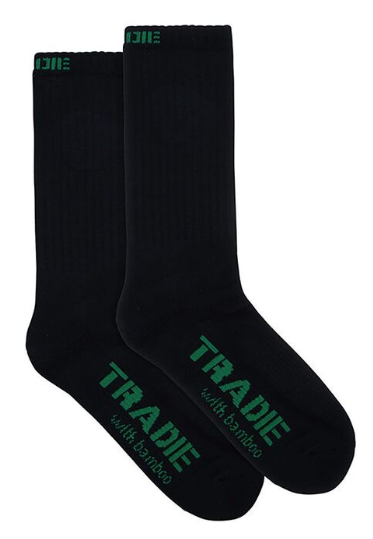 Tradie Mens Bamboo Work Sock 2Pack - Black [Siz:7-10]