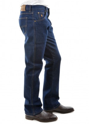 Mens 15oz Denim Work Jeans Mid-Reg-Straight 34 leg [Col:DARK INDIGO Siz:33]