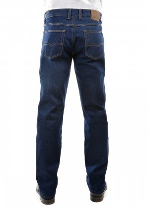 Mens 15oz Denim Work Jeans Mid-Reg-Straight 34 leg [Col:DARK INDIGO Siz:34]