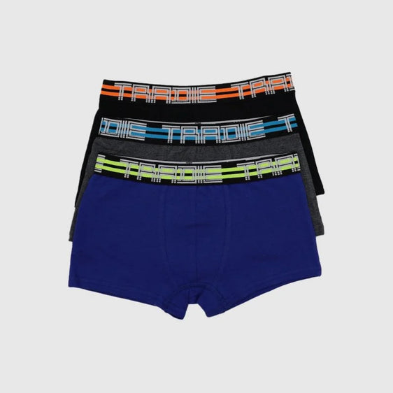 Tradie Boys Fitted Trunk 3-pk [Col:Blue/Grey/Black Siz:4-6]