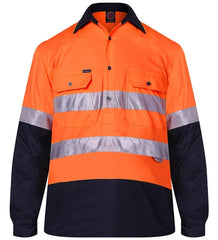 Ritemate 2 tone L/S OF Refective RM105CFR [Col:Orange/Navy Siz:M]