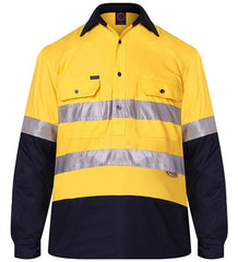 Ritemate 2 tone L/S OF Refective RM105CFR [Col:Yellow/Navy Siz:S]