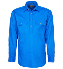 Mens Pilbara Closed Front L/S Shirt [Col:Light Blue Siz:M]
