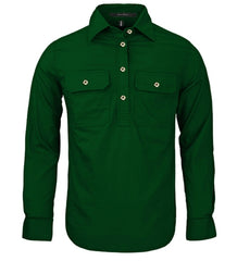 RM300CF Womens Pilbara Closed Front L/S Shirt [Col:Green Siz:8]