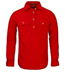 RM300CF Womens Pilbara Closed Front L/S Shirt [Col:Red Siz:8]